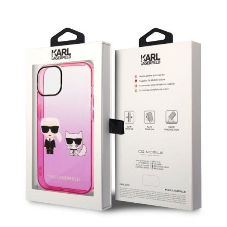 Husa iPhone 15 Plus / iPhone 14 Plus - Karl Lagerfeld Hardcase (KLHCP14MTGKCP) - Gradient Ikonik KarlandChoupette