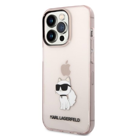 Husa iPhone 14 Pro Max - Karl Lagerfeld Hardcase (KLHCP14XHNCHTCP) - Pink Ikonik Choupette