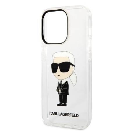 Husa iPhone 14 Pro Max - Karl Lagerfeld Hardcase Transparent (KLHCP14XHNIKTCT) - Ikonik Karl Lagerfeld