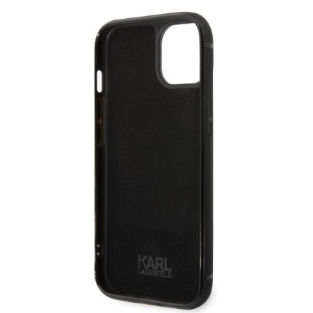 Husa iPhone 15 Plus / iPhone 14 Plus - Karl Lagerfeld Hardcase Leather Cardslots (KLHCP14MCSSK) - Signature Logo