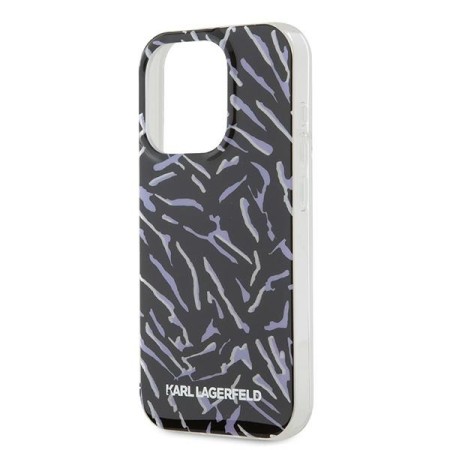 Husa iPhone 15 Pro Max - Karl Lagerfeld Hardcase (KLHCP15XHZBPKCCU) - Purple Zebra With Cord