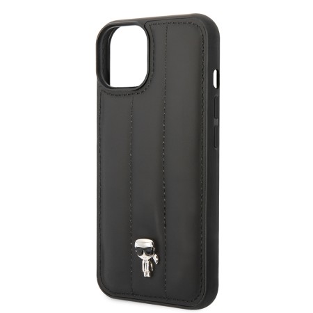 Husa iPhone 15 Plus / iPhone 14 Plus - Karl Lagerfeld Hardcase Leather Puffy (KLHCP14MPSQPK) - Ikonik Pin