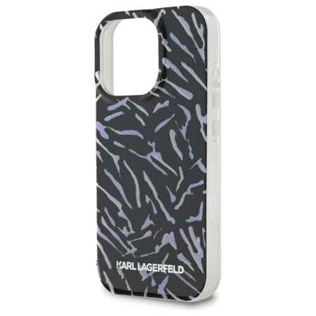 Husa iPhone 16 Pro Max - Karl Lagerfeld Hardcase (KLHCP16XHZBPKCCU) - Purple Zebra With Cord