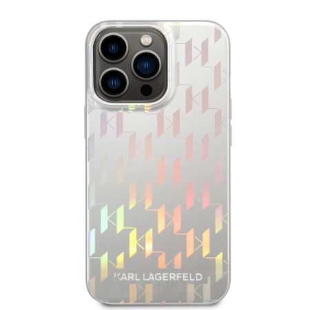 Husa iPhone 14 Pro Max - Karl Lagerfeld Hardcase Monogram (KLHCP14XLGMMSV3) - Iridescent