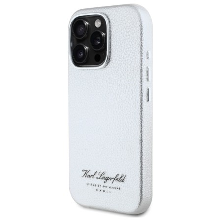 Husa iPhone 16 Pro Max - Karl Lagerfeld Hardcase Leather Hotel (KLHCP16XPGWCMKHG) - Grey RSG