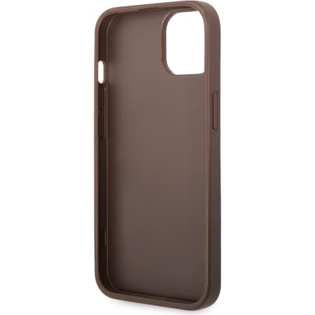 Husa pentru iPhone 15 / iPhone 14 / iPhone 13 - Guess Hardcase 4G Big Metal Logo (GUHCP15S4GMGBR) - Brown