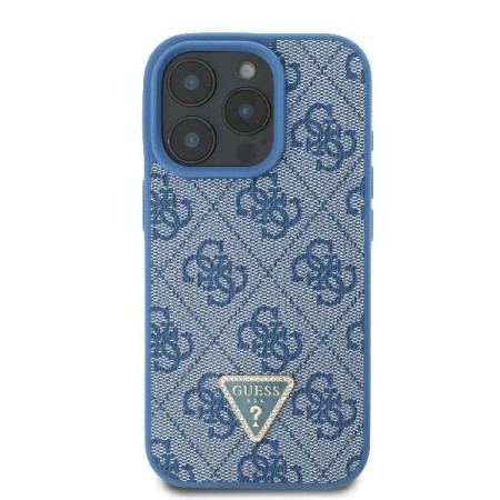 Husa pentru iPhone 16 Pro Max - Guess Leather Metal Logo Strass Crossbody (GUHCP16XP4TDSCPB) - Blue