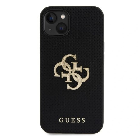 Husa pentru iPhone 15 / iPhone 14 / iPhone 13 - Guess Leather Perforated 4G (GUHCP15SPSP4LGK) - Black