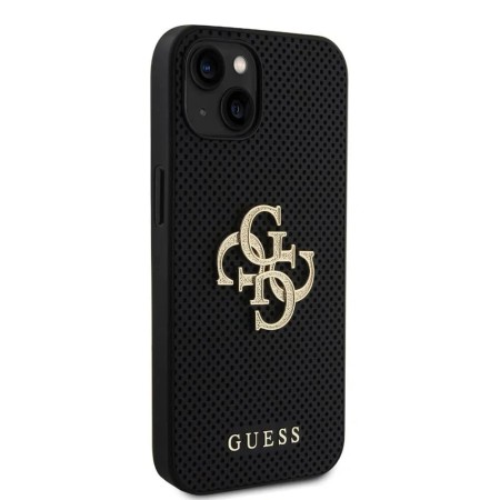 Husa pentru iPhone 15 / iPhone 14 / iPhone 13 - Guess Leather Perforated 4G (GUHCP15SPSP4LGK) - Black