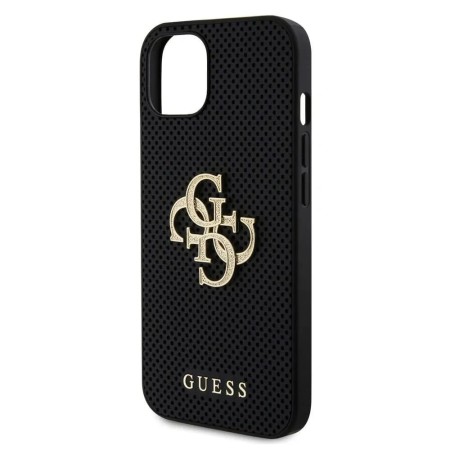 Husa pentru iPhone 15 / iPhone 14 / iPhone 13 - Guess Leather Perforated 4G (GUHCP15SPSP4LGK) - Black