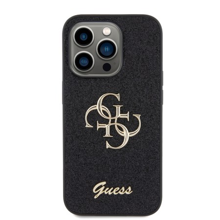 Husa pentru iPhone 15 Pro - Guess Glitter Script Big 4G (GUHCP15LHG4SGK)- Black