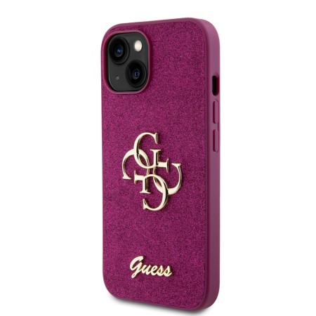 Husa pentru iPhone 15 / iPhone 14 / iPhone 13 - Guess Glitter Script Big 4G (GUHCP15SHG4SGU) - Purple