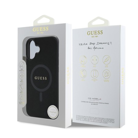 Husa pentru iPhone 16 Plus - Guess Saffiano Classic Logo MagSafe (GUHMP16MPSAHMCK) - Black