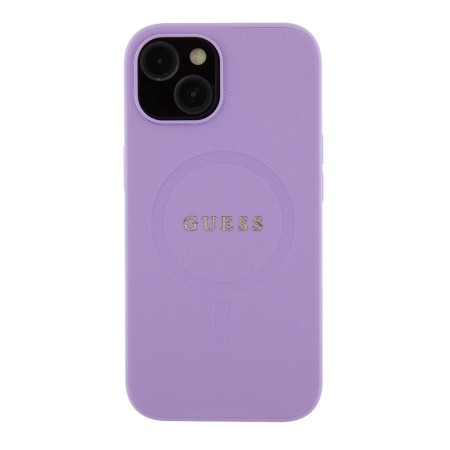 Husa pentru iPhone 15 / iPhone 14 / iPhone 13 - Guess Saffiano MagSafe (GUHMP15SPSAHMCU) - Purple