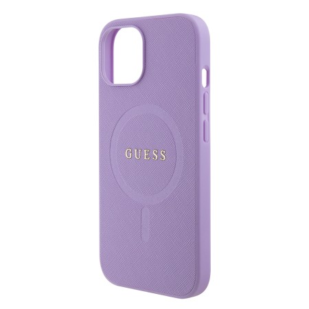 Husa pentru iPhone 15 / iPhone 14 / iPhone 13 - Guess Saffiano MagSafe (GUHMP15SPSAHMCU) - Purple