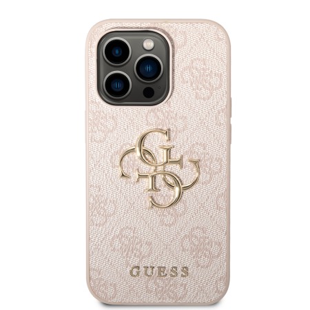 Husa pentru iPhone 15 Pro - Guess Hardcase 4G Big Metal Logo (GUHCP15L4GMGPI) - Pink