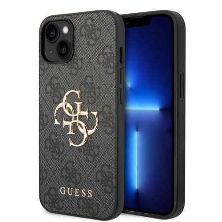 Husa pentru iPhone 15 / iPhone 14 / iPhone 13 - Guess Hardcase 4G Big Metal Logo (GUHCP15S4GMGGR) - Grey