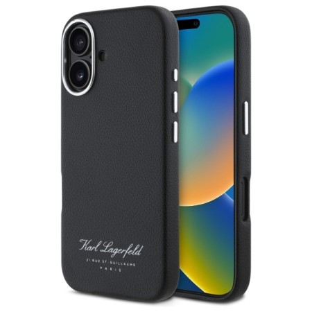 Husa iPhone 16 - Karl Lagerfeld Hardcase Leather Hotel (KLHCP16SPGWCMKHK) - RSG