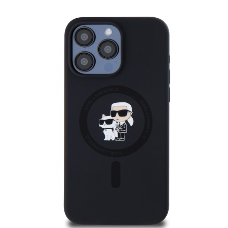 Husa pentru iPhone 15 Pro Max - Karl Lagerfeld Silicone Ring MagSafe (KLHMP15XSCMKCRHK) - KarlandChoupette