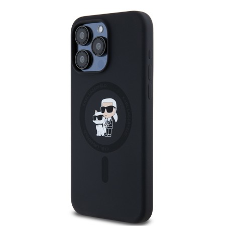 Husa pentru iPhone 15 Pro Max - Karl Lagerfeld Silicone Ring MagSafe (KLHMP15XSCMKCRHK) - KarlandChoupette