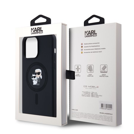 Husa pentru iPhone 15 Pro Max - Karl Lagerfeld Silicone Ring MagSafe (KLHMP15XSCMKCRHK) - KarlandChoupette