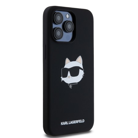 Husa pentru iPhone 15 Pro Max - Karl Lagerfeld Silicone MagSafe (KLHMP15XSCHPPLK) - Choupette Head