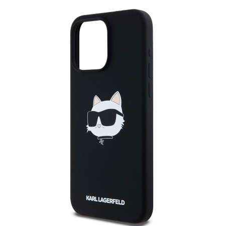 Husa pentru iPhone 15 Pro Max - Karl Lagerfeld Silicone MagSafe (KLHMP15XSCHPPLK) - Choupette Head