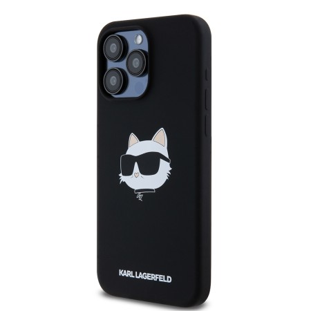 Husa pentru iPhone 15 Pro Max - Karl Lagerfeld Silicone MagSafe (KLHMP15XSCHPPLK) - Choupette Head