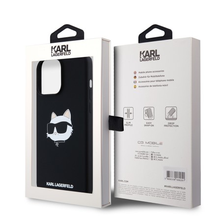 Husa pentru iPhone 15 Pro Max - Karl Lagerfeld Silicone MagSafe (KLHMP15XSCHPPLK) - Choupette Head