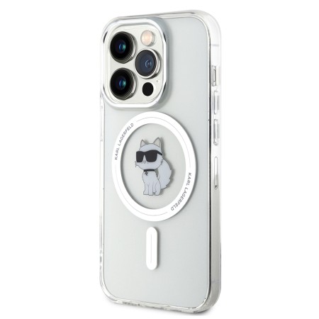 Husa pentru iPhone 14 Pro - Karl Lagerfeld IML MagSafe (KLHMP14LHFCCNOT) - Transparent Choupette