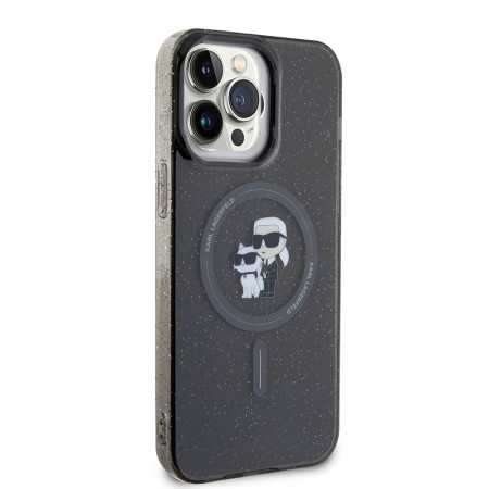 Husa pentru iPhone 15 Pro Max - Karl Lagerfeld Glitter MagSafe (KLHMP15XHGKCNOK) - KarlandChoupette