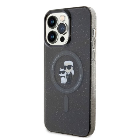 Husa pentru iPhone 15 Pro Max - Karl Lagerfeld Glitter MagSafe (KLHMP15XHGKCNOK) - KarlandChoupette