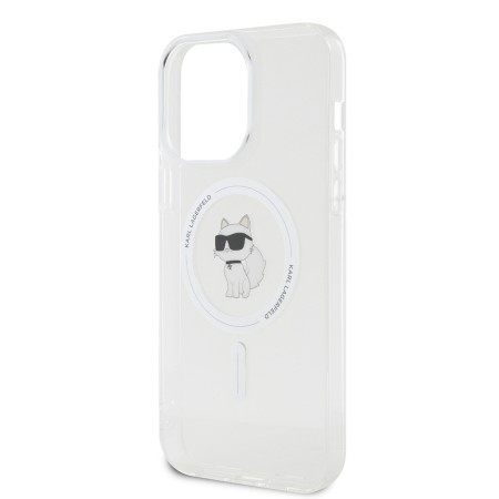 Husa pentru iPhone 15 Pro Max - Karl Lagerfeld IML MagSafe (KLHMP15XHFCCNOT) - Transparent Choupette