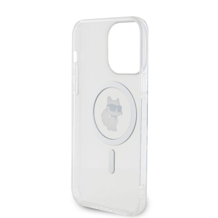 Husa pentru iPhone 15 Pro Max - Karl Lagerfeld IML MagSafe (KLHMP15XHFCCNOT) - Transparent Choupette