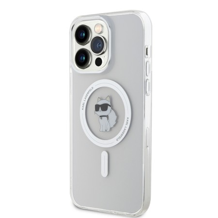 Husa pentru iPhone 15 Pro Max - Karl Lagerfeld IML MagSafe (KLHMP15XHFCCNOT) - Transparent Choupette