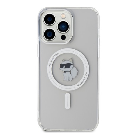 Husa pentru iPhone 15 Pro Max - Karl Lagerfeld IML MagSafe (KLHMP15XHFCCNOT) - Transparent Choupette