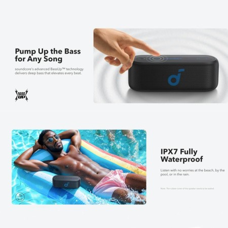 Boxa Portabila Waterproof IPX7, True Wireless Stereo, 20W - Anker Soundcore Select 2S (A3171011) - Black