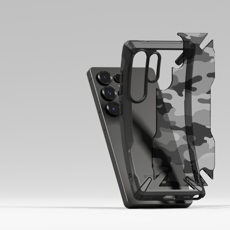 Husa pentru Samsung Galaxy S25 Ultra - Ringke Fusion X Design - Camo Black