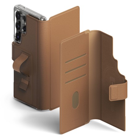 Husa pentru Samsung Galaxy S23 Ultra / S24 Ultra / S25 Ultra - Ringke Folio Grip Wallet Magnetic - Brown