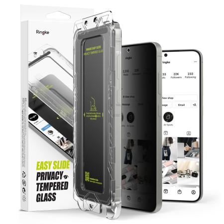 Folie pentru Samsung Galaxy S25 Plus (set 2) - Ringke Easy Slide Privacy Tempered Glass - Black