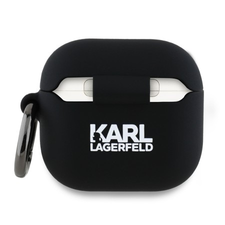 Husa pentru Apple AirPods 4 - Karl Lagerfeld Silicone Choupette Head 3D - Black