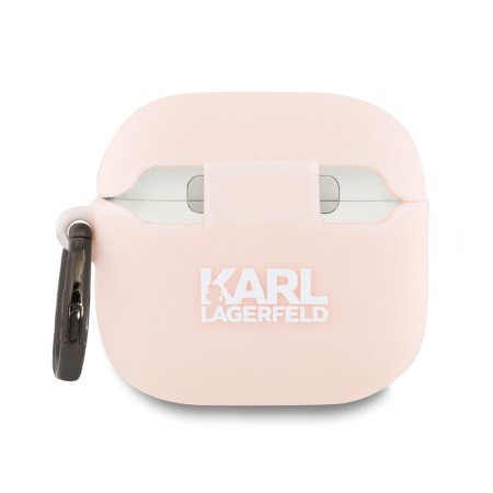 Husa pentru Apple AirPods 4 - Karl Lagerfeld Silicone Choupette Head 3D - Pink