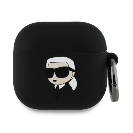 Husa pentru Apple AirPods 4 - Karl Lagerfeld Silicone Karl Head 3D - Black