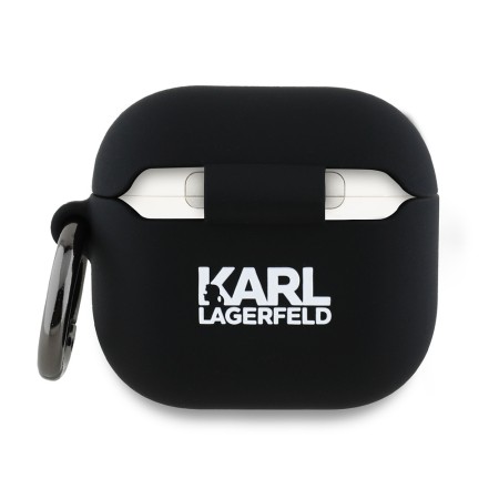 Husa pentru Apple AirPods 4 - Karl Lagerfeld Silicone Karl Head 3D - Black