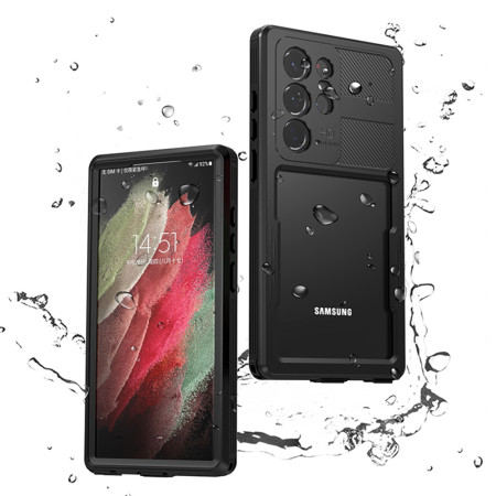 Husa pentru Samsung Galaxy S23 Ultra, ShellBox Waterproof IP68, Black