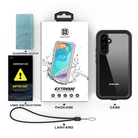 Husa pentru Samsung Galaxy A54, ShellBox Waterproof IP68, Black