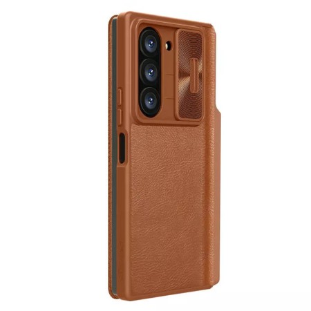 Husa pentru Samsung Galaxy Z Fold6 - Nillkin Qin Pro Leather Case - Brown