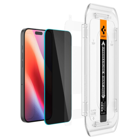 Folie pentru iPhone 16 Pro (set 2) - Spigen Glas.tR EZ FIT - Privacy