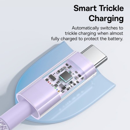 Cablu USB la Type-C, Super Fast Charging 100W, 2m - Baseus Gem (P10373002511-01) - Nebula Purple