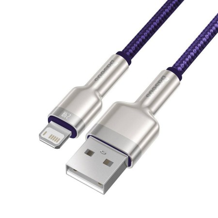 Cablu USB to Lightning, 2.4A, 480Mbps, 1m - Baseus Cafule Series Metal (CALJK-A05) - Purple